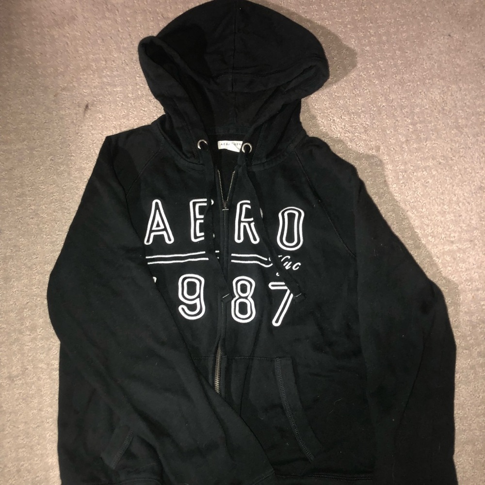 Zip-up black Aero hoodie